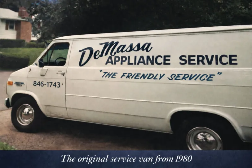 DeMassa Appliance Service original service van from 1980